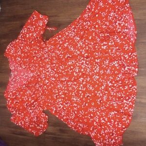 Shein Curve Red Floral Dress